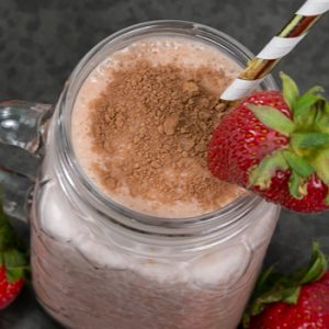 Chocolate-dipped Strawberry Protein Smoothie