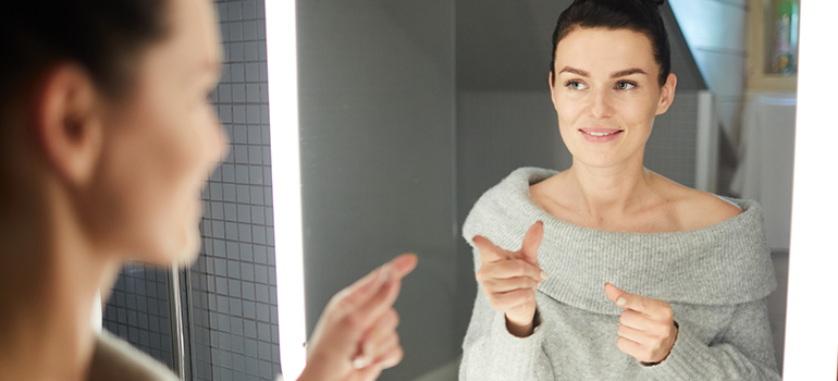 Practicing positive self-talk